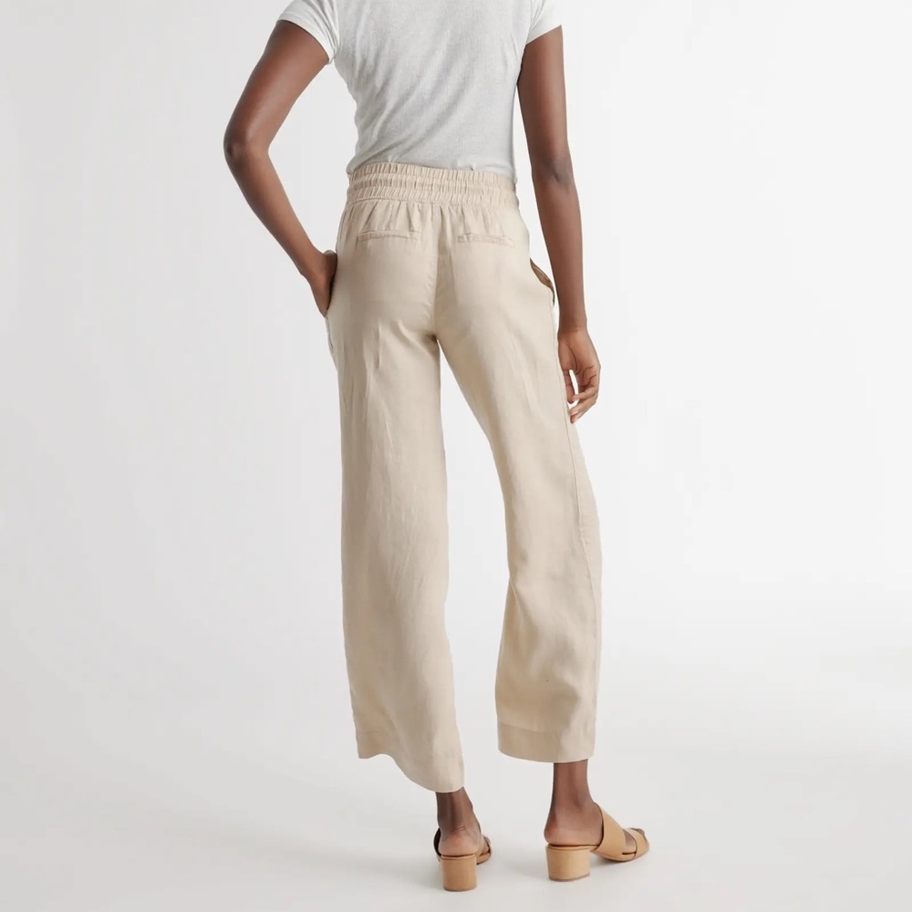 Quince Beige Wide-Leg Pants